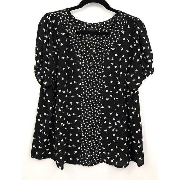 Talbots Tops - Talbots Gauze Button V-Neck Short Sleeve Blouse 14 Petite